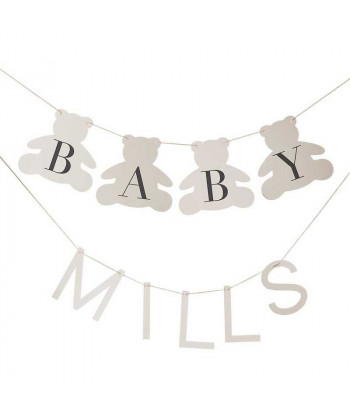 Guirlande anniversaire bébé prénom nounours