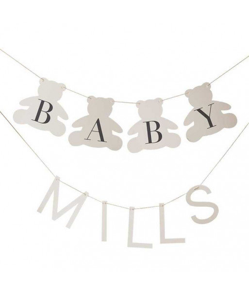 Guirlande anniversaire bébé prénom nounours