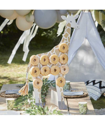 Support à beignets girafe anniversaire jungle