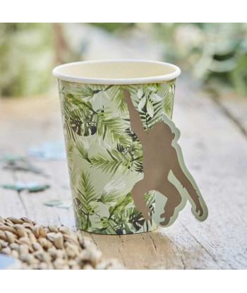 Gobelets anniversaire jungle avec singe