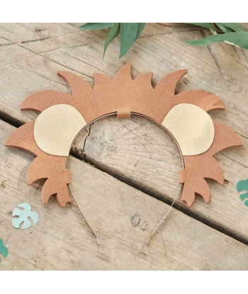 Déguisement anniversaire jungle serre-tête lion