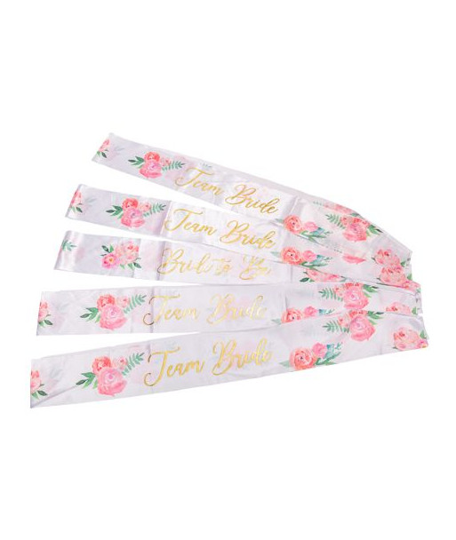 Kit de 4 écharpes EVJF et 1 bride to be fleuries