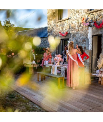 Kit de 4 écharpes EVJF et 1 bride to be fleuries