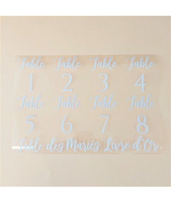 Planche de stickers - numéros de table