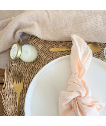 Lot de 4 serviettes gaze de coton blush