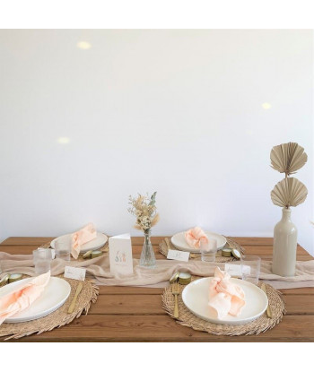 Lot de 4 serviettes gaze de coton blush