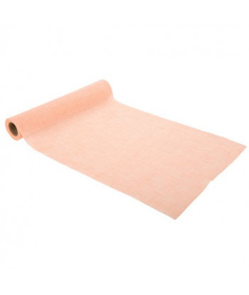 Chemin de table en mousseline de coton pêche