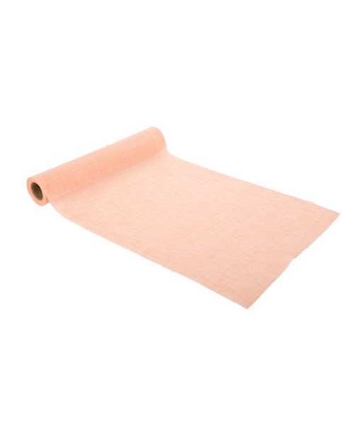 Chemin de table en mousseline de coton pêche