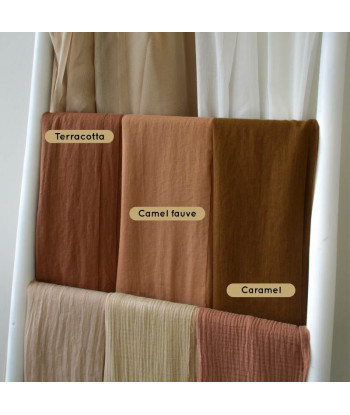 Chemin de table en voile de coton noisette