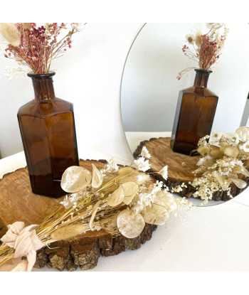 Vase bouteille style "apothicaire" en verre ambré