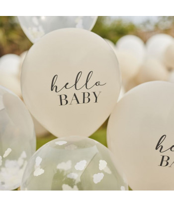 Ballons confettis nuages