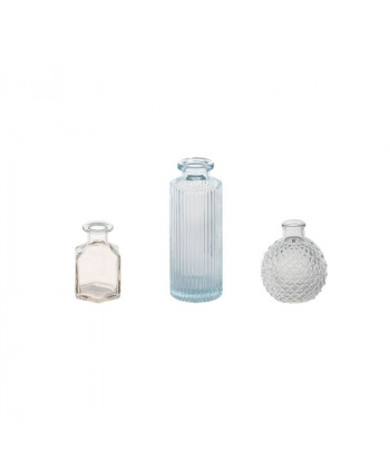 Vase carré en verre transparent