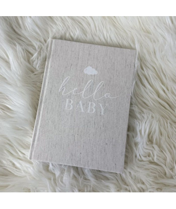 Livre d'or bébé “Hello Baby” avec couverture en lin