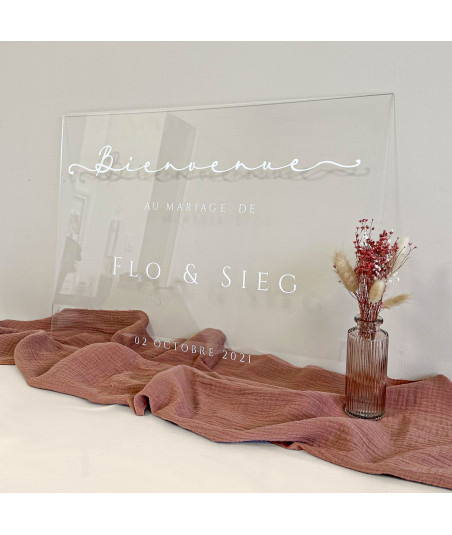 Panneau de mariage en plexiglas personnalisé