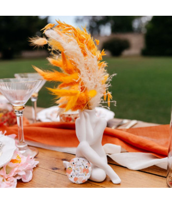 Badge EVJF  "team de la mariée" x2 avec fleurs