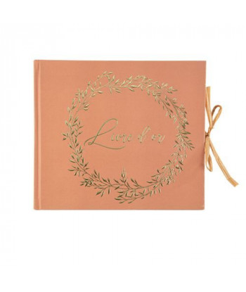 Livre d'or terracotta et or avec raphia