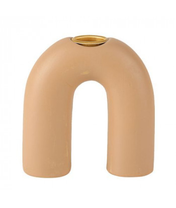 Bougeoir en céramique arrondi nude