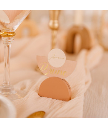 12 Marque-Tables Curve Nude, Blush, Terracotta et Or