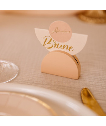 12 Marque-Tables Curve Nude, Blush, Terracotta et Or