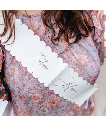 Echarpe EVJF pour la future mariée blanc et or