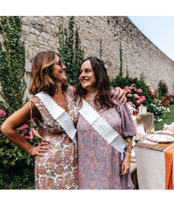 Echarpe EVJF pour la future mariée blanc et or