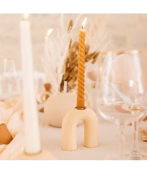 Bougeoir beige minimaliste