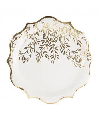 8 Assiettes Jolis Brins Blanches