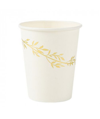 8 gobelets Jolis Brins Blanches et Or