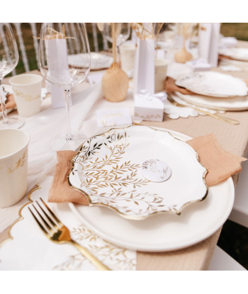 8 Assiettes Jolis Brins Blanches