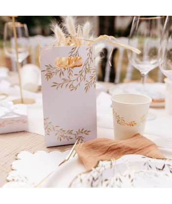 8 gobelets Jolis Brins Blanches et Or