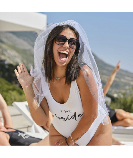 Serre-tête EVJF Bride To Be avec voile