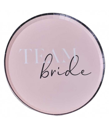 assiettes girly Team bride pour EVJF x8