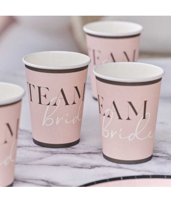 Lot de 8 gobelets girly Team bride pour EVJF