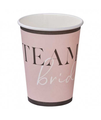 Lot de 8 gobelets girly Team bride pour EVJF