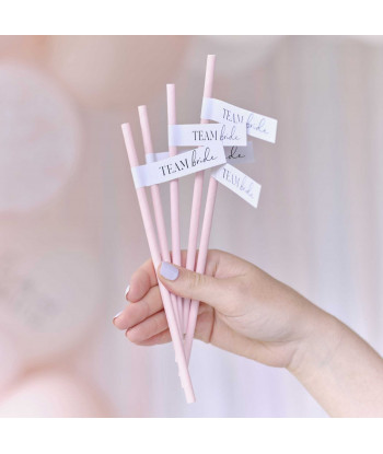 16 pailles girly Team bride pour EVJF