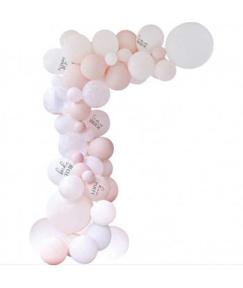 Arche de ballons EVJF Rose et Rose Gold