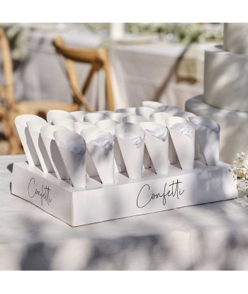 24 cônes de confettis avec support