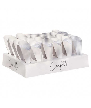 24 cônes de confettis avec support