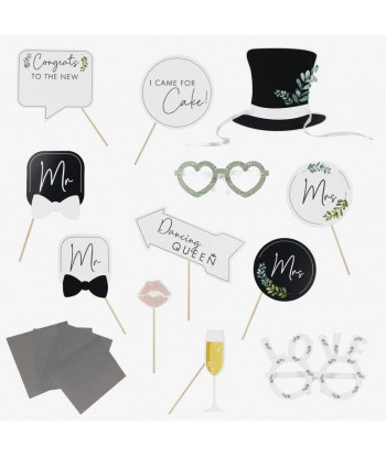 Accessoires vintage pour coin photobooth mariage