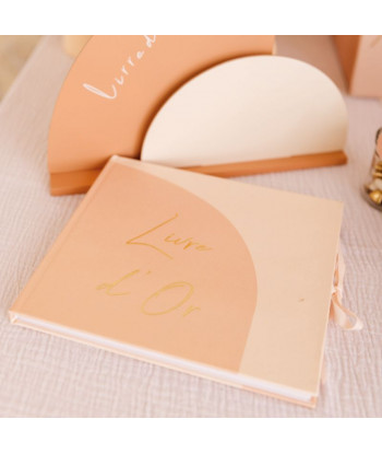 Livre d'or mariage beige et terracotta