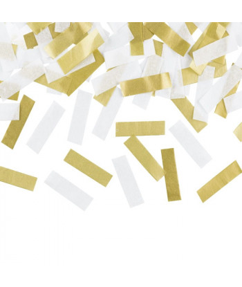 Canon à confettis blanc et doré
