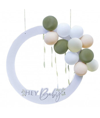 Cadre photobooth baby shower botanique et ballons