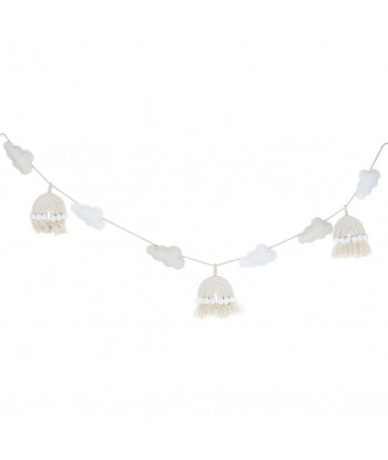 Guirlande arc-en-ciel et nuages en macramé