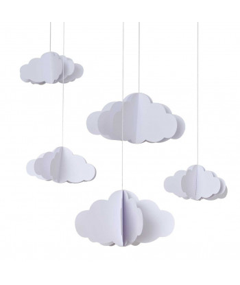 Décoration suspendu baby shower nuage 3D