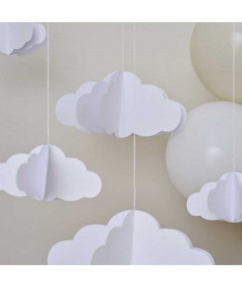 Décoration suspendu baby shower nuage 3D