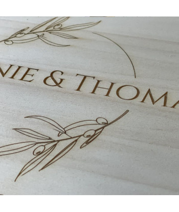 Livre d'or mariage en bois personnalisable