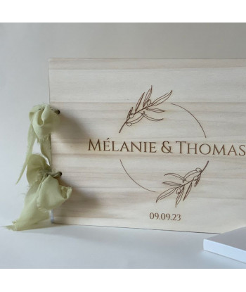 Livre d'or mariage en bois personnalisable
