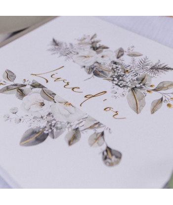 Livre d'or botanique vert et or