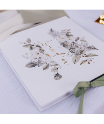 Livre d'or botanique vert et or