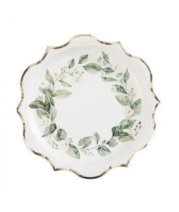 Assiettes jetables botanique x8